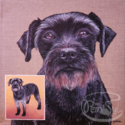 peinture chien noir