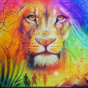 lion  par Sylvaine Merlet peintsyl